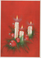 Buon Anno Natale CANDELA Vintage Cartolina CPSM #PAW205.IT - Nouvel An
