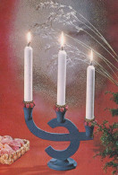 Buon Anno Natale CANDELA Vintage Cartolina CPSM #PAW265.IT - Año Nuevo