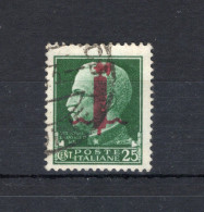 1944 Repubblica Sociale Italiana RSI Serie "Imperiale" N.490 USATO 25 Centesimi Verde (l) Sovr. Rossa - Gebraucht