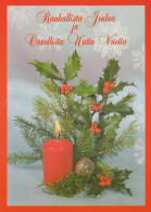 Buon Anno Natale CANDELA Vintage Cartolina CPSM #PAV598.IT - Nieuwjaar