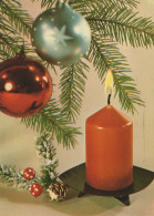 Buon Anno Natale CANDELA Vintage Cartolina CPSM #PAV538.IT - Anno Nuovo