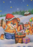 Buon Anno Natale ORSACCHIOTTO Vintage Cartolina CPSM #PAU634.IT - Anno Nuovo