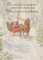 Buon Anno Natale CAVALLO Vintage Cartolina CPSM #PAS977.IT - Anno Nuovo