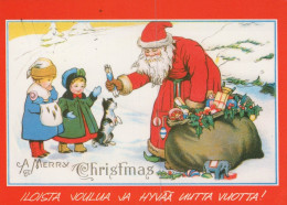 BABBO NATALE BAMBINO Natale Vintage Cartolina CPSM #PAK873.IT - Kerstman