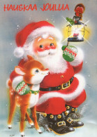 BABBO NATALE Animale Natale Vintage Cartolina CPSM #PAK536.IT - Santa Claus