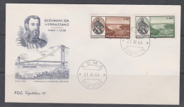 Italie FDC 1964 914 PA 144 Pont Verrazzano à New York Entre Staten Island Et Brooklyn Giovanni Verrazzano - FDC