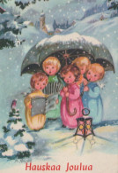 ANGELO Buon Anno Natale Vintage Cartolina CPSMPF #PAG719.IT - Angels