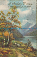 R029870 A Birthday Greeting. Lake And Mountains. Sheeps. 1927 - Monde