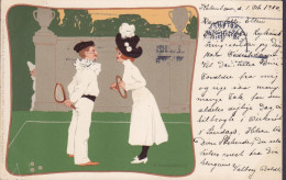 Germany PPC B. Wennerberg. Tennis Courting. Meissner & Buch, Leipzig KJØBENHAVN 1910 BIRKERØD Station Frederik VIII. - Wennerberg, B.