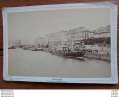 ROUEN PHOTO SUR CARTON LE QUAI DE LA BOURSE FORMAT 16 X 10 CM - Antiche (ante 1900)