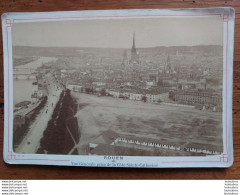 ROUEN PHOTO SUR CARTON VUE GENERALE PRISE DE LA COTE SAINTE CATHERINE  FORMAT 16 X 10 CM - Oud (voor 1900)