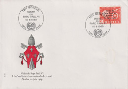 1969 Schweiz FDC,BIT, Zum:BIT 104, Mi:BIT 103, ⵙ 1211 GENÈVE VISITE DU PAPE PAUL VI - Dienstmarken