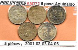 PHILIPPINES  5 PISO KM 272  Emilio AGUINALDO 5 Années 2001- 02- 03- 04- 05  TTB - Filipinas