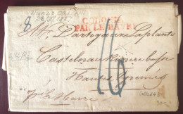 France, Griffe COLONIES PAR LE HAVRE Sur Lettre De La Nouvelle Orléans (USA) 28.9.1827 Pour Le France - (C129) - Maritime Post