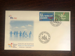 TURKEY FDC COVER 2011 YEAR DISABLED PEOPLE HEALTH MEDICINE STAMPS - FDC