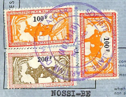 Connaissement Nossi-Beà Marseille 1977 Avec Timbre Valeur 100 F X 2 Et 200 F - Madagaskar (1960-...)