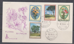 Italie FDC 1966 946-49 Fleurs Et Arbres Pin Œillets Marguerites Olivier - FDC