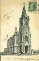 Carte Postale Dieppe  L'Eglise Notre Dame De Bon Secours Circulé 1923 Animée - Dieppe