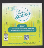 Etiquette De Bière Blonde  -  La Station  -  Brasserie Drao  à Melesse  (35) - Cerveza