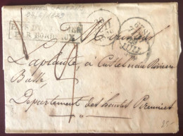 France, Griffe PAYS D'OUTREMER PAR BORDEAUX Sur Lettre De La Nouvelle Orléans (USA) 24.6.1829 Pour Le France - (C132) - Correo Marítimo