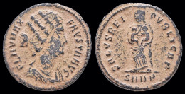 Fausta ,Augusta AE Follis Salus Standing Front - The Christian Empire (307 AD To 363 AD)