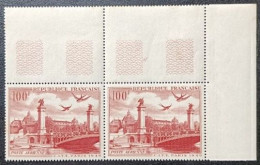 FRANCE PA -1949- Y&T N°28 NEUF**. Paire BdF. CONGRES INTERNATIONAL 100Fr.- VUE DE PARIS - - 1927-1959 Mint/hinged