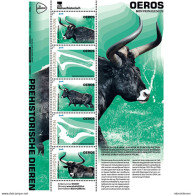 MTDR-BK2-043 MINT ¤ NETHERLANDS 2023 SHEET ¤ Prehistorische Animals - Oeros - Preistorici