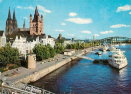 73306519 Koeln Rhein Rheinufer Dampferanlegestellen Dom St Martinskirche Hohenzo - Koeln