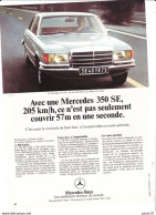 2 Feuillets De Magazine Mercedes 350 SE 1973 - Automobili