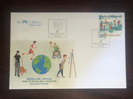 TURKEY FDC COVER 2019 YEAR DISABLED PEOPLE HEALTH MEDICINE STAMPS - FDC