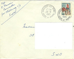 Cachet à Date Manuel Sur Lettre Chatenay Sur Seine Seine Et Marne Du 18/08/1965 - Manual Postmarks