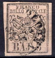 5 BAJ BIANCO ROSACEO  SASS.6a  USATO CON  SPLENDIDI MARGINI CV 30+++ - Papal States