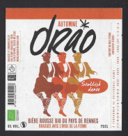 Etiquette De Bière Automne  -  Scottish Dance  -  Brasserie Drao  à Melesse  (35)  -  Thème Danse - Beer