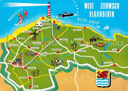 73306402 Zeeuws Vlaanderen Landkarte Kueste Wappen Zeeuws Vlaanderen - Andere & Zonder Classificatie