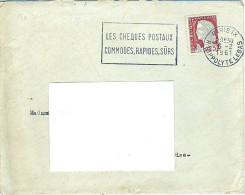 Flammes Sur Lettre " Les Chèques Postaux Commodes Rapides Sûrs" Cachet Paris IX Rue Hypolyte Lebras  Du 6/02/1961 - Maschinenstempel (Werbestempel)