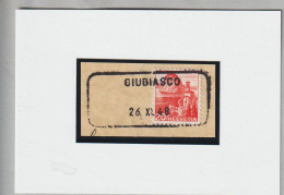 CH Heimat TI Giubiasco 1948-11-26 Aushilfsstempel Auf Briefstück - Brieven En Documenten