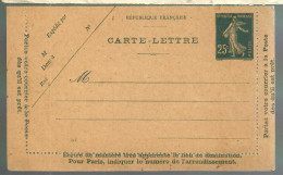 80111-  Semeuse  25 C, Bleu - Cartes-lettres