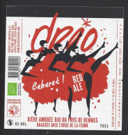 Etiquette De Bière Red Ale  -  Cabaret  -  Brasserie Drao  à Melesse  (35)  -  Thème Danse - Birra