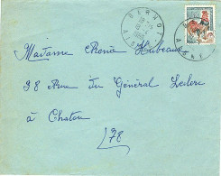 Cachet à Date Manuel Sur Lettre BERNOT Dans L'AISNE Du 18/04/1966 - Handstempels