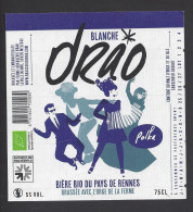 Etiquette De Bière Blanche  -  Polka  -  Brasserie Drao  à Melesse  (35)  -  Thème Danse - Birra