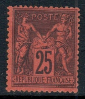 SAGE N°91 25c Noir / Rouge NEUF(*) - 1876-1898 Sage (Type II)