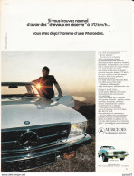 Feuillet De Magazine Mercedes 350 SL 1972 - Cars
