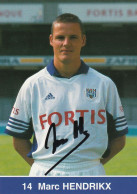 Football -- Marc Hendrikx  R. S. C. Anderlecht - Autographe    (2 Scans) - Soccer