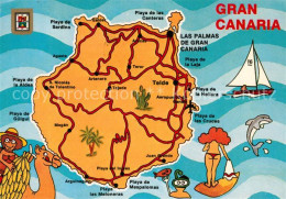 73306002 Gran Canaria Mapa De La Isla Landkarte Gran Canaria - Sonstige & Ohne Zuordnung