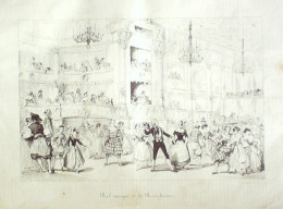 Litho Bal Masqué De La Renaissance à L'Opéra 1838 - Stiche & Gravuren