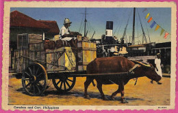 Ag3568 -  Philippines - VINTAGE POSTCARD  - Ethnic, Carabao And Cart - Filippijnen