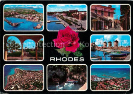 73305857 Rhodes Rhodos Greece Fliegeraufnahme Hafen Windmuehlen Rhodes Rhodos Gr - Griechenland