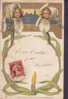 France CPA Serie 294. Raphael Tuck, Paris. Fantasie Flowers And Girls Fleur Et Filles (2 Scans) - Other & Unclassified