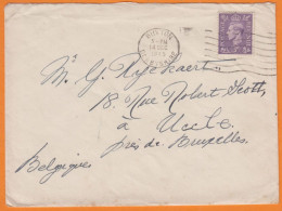 Georges VI 3p Violet  Y.et.T.214   SEUL Sur Lettre De BUXTON  Déc 1945  Pour UCCLE  Belgique - Covers & Documents