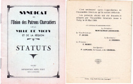 Document- " Syndicat De L'Union Des Patrons Charcutiers  De VICHY "- - 1900 – 1949